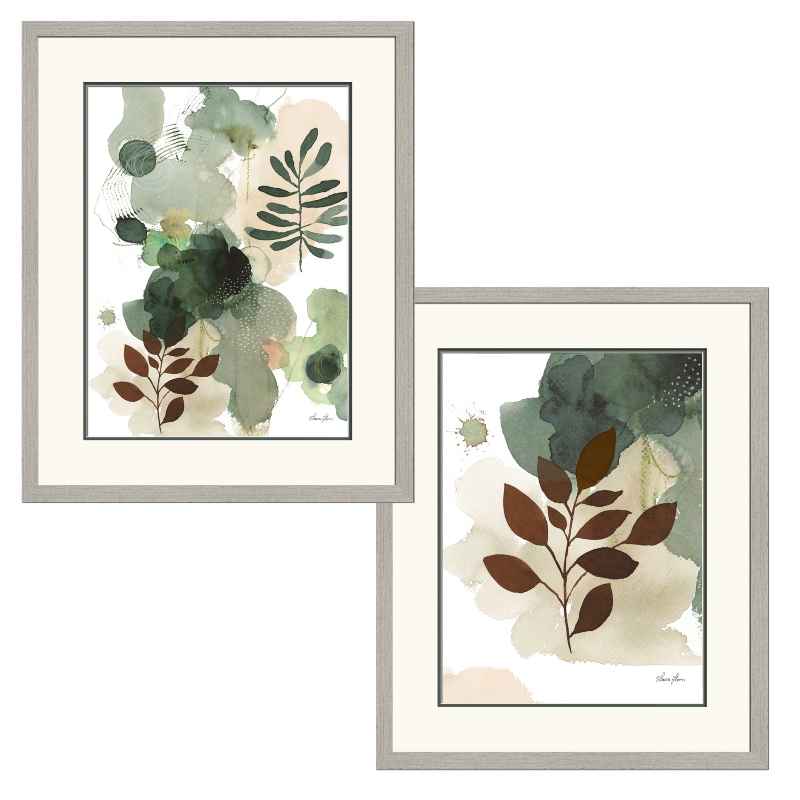 Framed Gicl&eacute;e Wall Art - Sage Bliss Set of 2